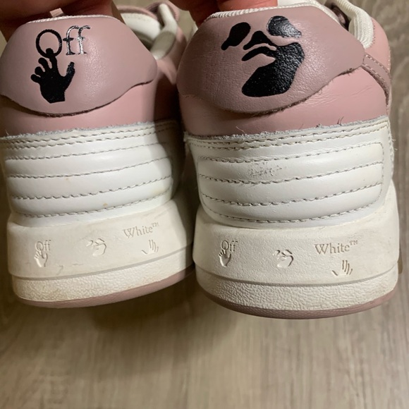 Off-White Women's Sneakers - White and Pink - Picture 5 of 7